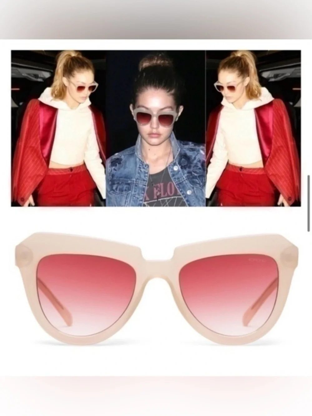 Komono Stella Cat Eye Pale Blush Sunglasses